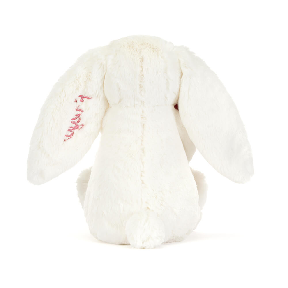 Personalised Cream Bunny with Rose, view 3
